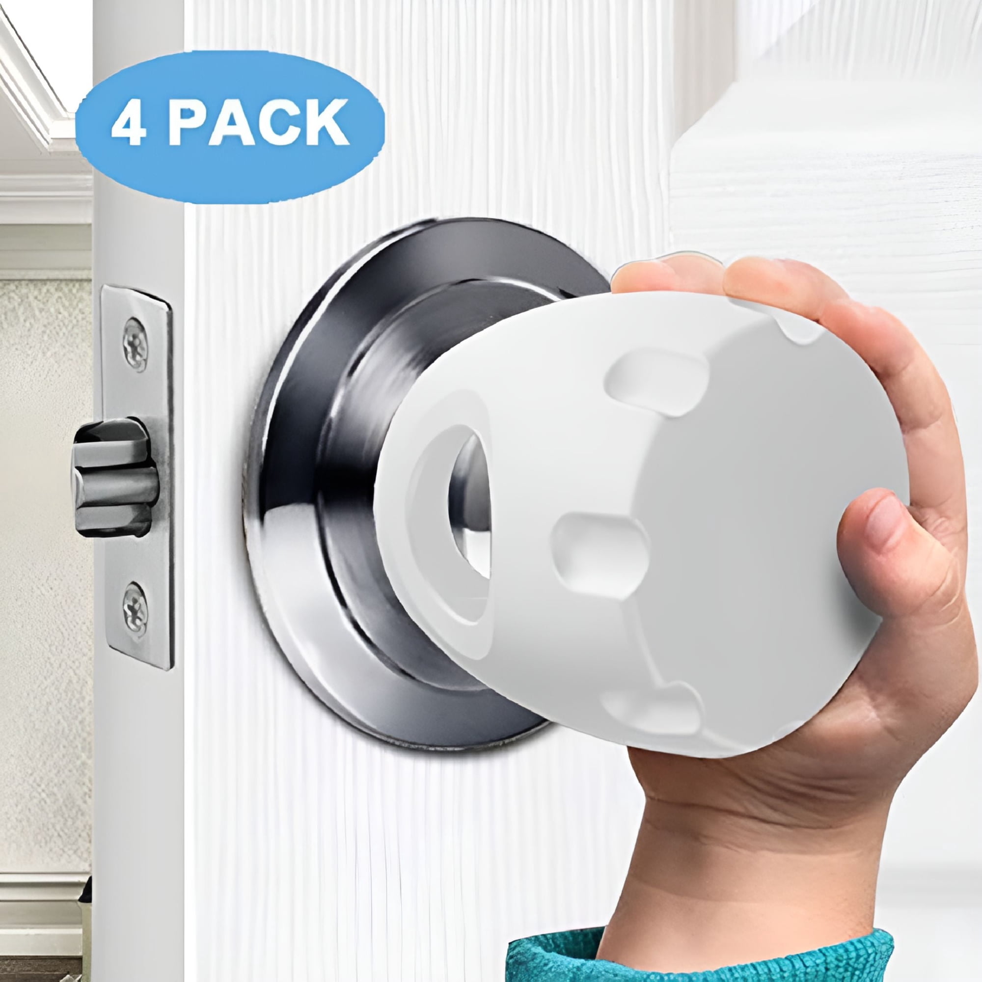 XIBUFE Child Proof Door Knob Covers, Toddler Door Locks, Baby Proof Safety Locks for Doors