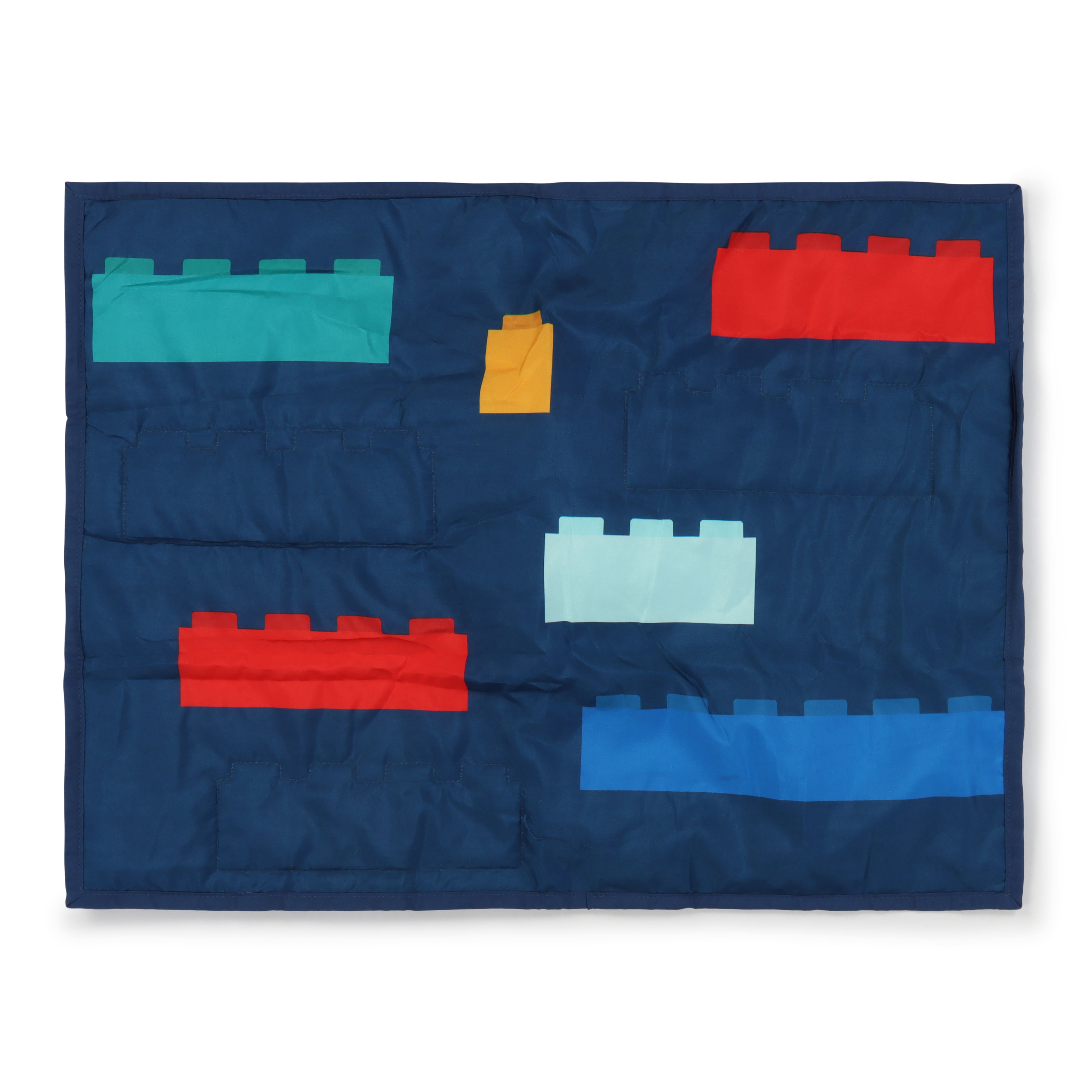 LEGO®, Brick Stripe, Navy, Kids Quilt and Sham Bedding Set, Twin/Full