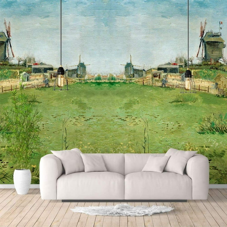 IDEA4WALL 6pcs Starry Night by Van Gogh Peel and Stick Large Wall Stickers  for Home Decoration - 100x144 inches 