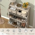 thumbnail image 4 of Shoe Cabinet with 2 Flip Drawers & 2 Storage Drawers, Farmhouse Narrow Shoe Organizer Cabinet, Slim Shoe Rack Cabinet, Shoe Storage Cabinet for Entryway, Hallway, Front Door, 4 of 9