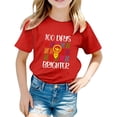 thumbnail image 2 of School Uniform Tshirts Children Letter Print Crewneck T Shirt Short Sleeve Unisex Graphic Tees for Boys Red 12-13 Years, 2 of 4