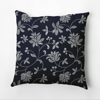 Simply Daisy 16" x 16" Traditional Floral Floral Print Pillow, Navy