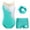 Bleu Vert, variante sur Alvivi Justaucorps de Gymnastique Sans Manches pour Filles, Haut de Danse Ballet avec Short et Ensemble de Couvre-Chef Bleu Vert 16