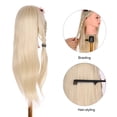 thumbnail image 2 of Cabeza de maniquí con soporte de abrazadera para trenzar el cabello, práctica de maniquí, cabeza para peluquería, cosmetología, conjunto de peluca de pelo simulado, 2 of 5