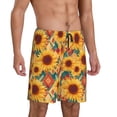 thumbnail image 2 of Xecao Diamond Bohemian Sunflower Print Men's Sleepwear Shorts Pajama Bottom Lounge Short nightwear with Convenient Pockets for Relaxed Home Wear-4X-Large, 2 of 6