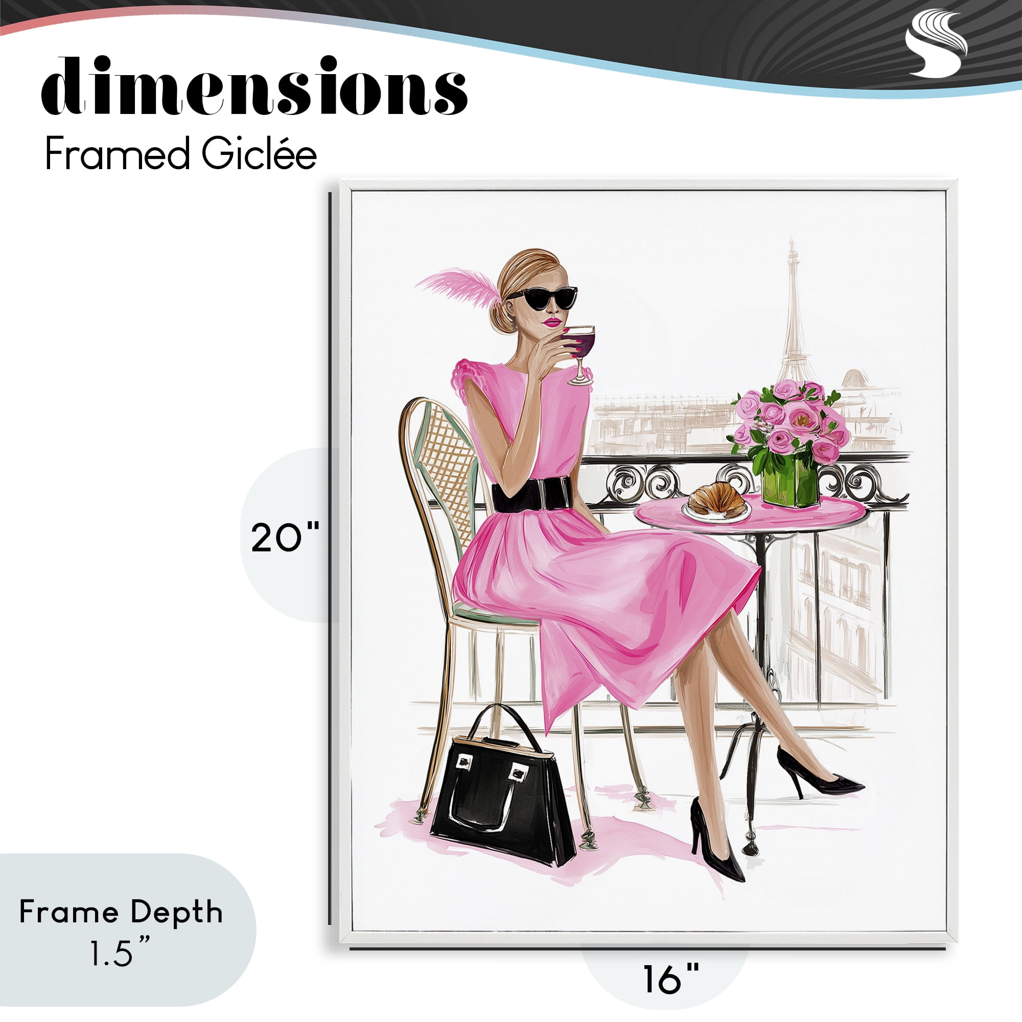 Stupell Industries Parisian Chic on Cafe Balcony White Framed Giclee Art, design by Jess Stempel