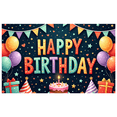 thumbnail image 3 of Decorative Banner Happy Birthday Colorful Design Birthday Banner Balloon Decoration Star Confetti for Birthday Party Kids Celebration Event, 3 of 6