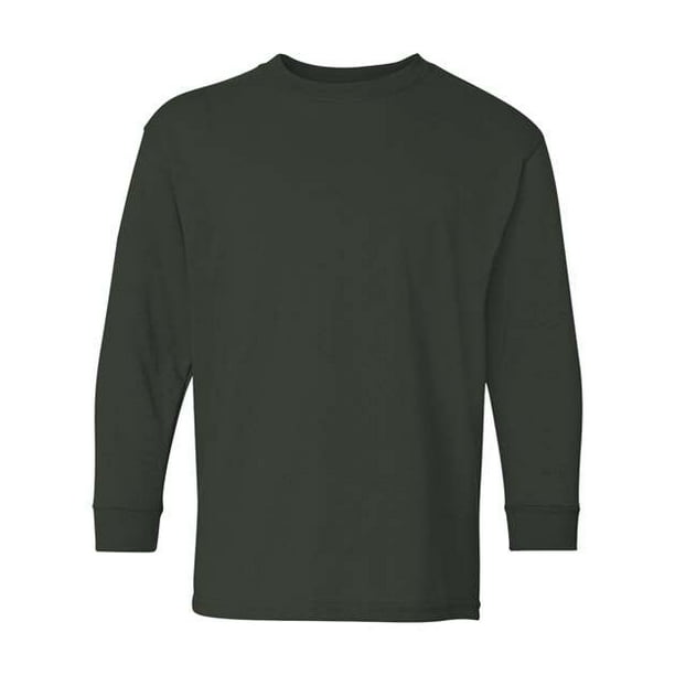 Gildan Boys' Forest Green Heavy Cotton Camiseta de manga larga S Gildan 5400B