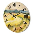 thumbnail image 3 of Designart 'Golden Grass Fields of Tuscany Italy' Country Wood Wall Clock, 3 of 5