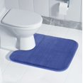 thumbnail image 2 of LAICAIW Memory Foam Toilet Bath Mat U-Shaped, Soft and Comfortable, Super Water Absorption, Non-Slip, Thick, Machine Wash and Easier to Dry for Bathroom Commode Contour Rug, 24 X 20 Inches, Navy Blu, 2 of 7