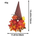 thumbnail image 5 of Corona de otoño artificial para puerta de entrada con gnomo, peonía, hojas de arce, corona hecha a mano, 20.0 in (naranja), 5 of 5
