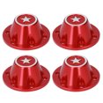 thumbnail image 1 of Juego de 4 tuercas hexagonales para ruedas, a prueba de polvo, portátiles, para control remoto, para coches RC 1/6, cubiertas universales de bloqueo de neumáticos de color rojo, 1 of 8