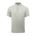 thumbnail image 1 of Camisa Casual de Solapa de los Hombres, Botón de Color Sólido de Verano Delantero Al Aire Libre para el Uso Diario, Transpirable Ligero Mock Cuello Tee, 1 of 8
