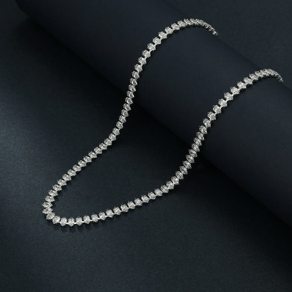 Sdmnsg-T Crystal Bridal Wedding Jewelry Set Silver Teardrop Necklace Earrings Bracelet Sets Rhinestone Prom Jewelry Accessories for Women and Brides