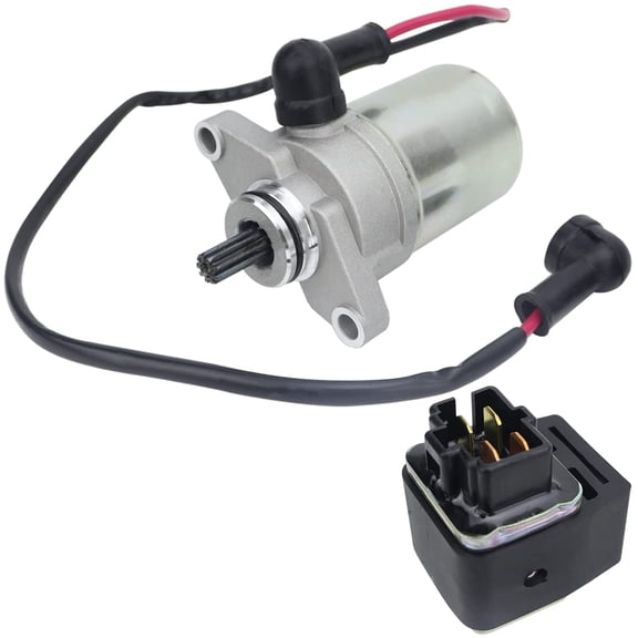 shamofeng Starter Motor & Relay for Polaris Sportsman 90 2001-2006| Scrambler 90 2001-2003| Predator 90 2003-2006| E-TON 90, 0450533 0451692 18643 18644 410-54058 SMU0273 SMU0284 57-2732