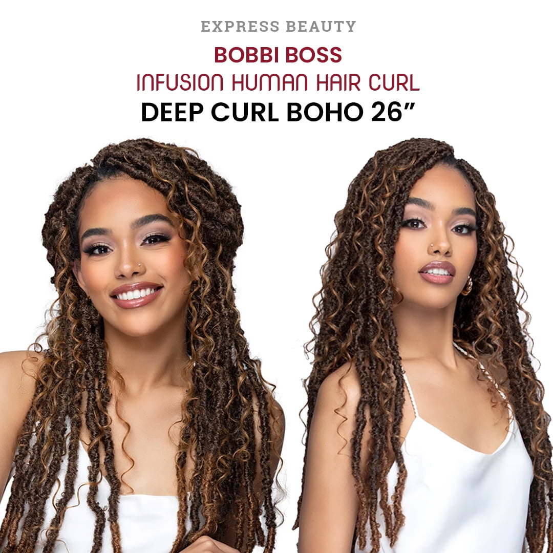 Ebo Bobbi Boss Infusion Human Hair Curl Crochet Braid Deep Curl