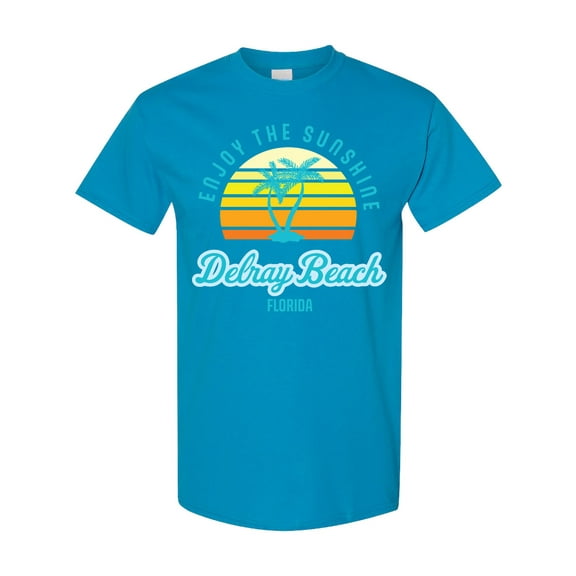 Inktastic Summer Enjoy the Sunshine Delray Beach Florida in Blue T-Shirt