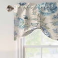 thumbnail image 5 of Tie Up Valances for Windows, Blue Purple Peony Adjustable Valance Curtains Window Treatment for Living Room/Bedroom Windows, Vintage Floral Botanical Rod Pocket Kitchen Curtains & Drapes 42x18 Inch, 5 of 9