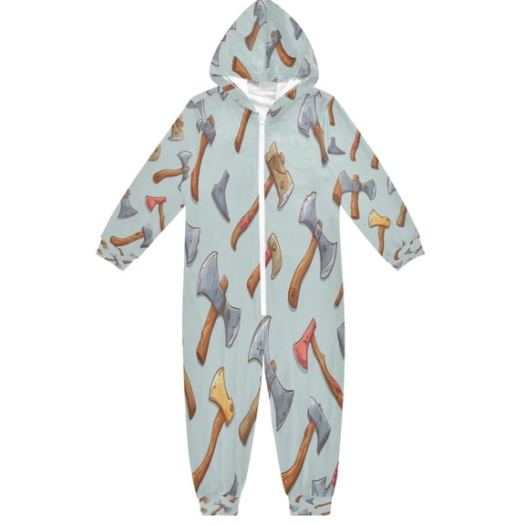 Vzayyk 4T-14Y Size Aviliable Cozy One-Piece Footless Sleeper Pajama Cartoon Axe