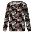 thumbnail image 4 of WXLWZYWL Trendy Sweatshirts For Women 2023 Women Classic And Winter Floral Print Crewneck Long Sleeve Loose Sweatshirt Tops, 4 of 5