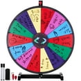 thumbnail image 1 of KFFKFF Roue de Jeu de 24 Pouces, Roue de Roulette de Table à 14 Sections, Roue de Roulette Robuste avec Effaçable à Sec et Paire de Marqueurs, Adaptée pour les Jeux de Fête, Pub, Salon Professionnel et Carnaval, 1 of 9