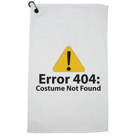Hilarious Computer Error 404 Costume Not Found Golf Towel with Carabiner Clip