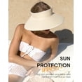 thumbnail image 3 of FURTALK Sun Hats for Women Wide Brim Beach Hat Straw Visor Ponytail Summer UV Packable Foldable Beach Vacation Essentials, 3 of 7