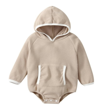 

Larisalt Infant Fall Overall Romper Boys Newborn Baby Boy Girl Romper Clothes Infant Solid Ribbed Onesie Bodysuit Jumpsuit Outfits Khaki