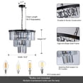 thumbnail image 4 of 20" 3-Tier Crystal Chandelier, 7-Light Black Frame Pendant Light for Living Room Dining Room Bedroom Ceiling, Elegant Modern Lighting, 4 of 7