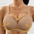 thumbnail image 2 of Iugvhana Push Up Bras for Women Wireless Full Coverage Bra Cutout Wide Strap Breathable Bra No Underwire Seamless Comfortable Bras Khaki S, 2 of 9