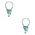 thumbnail image 1 of maskred Exquis Turquoise Pompons Choker Bohème Déclaration Collier Vert 45 + 8cm 2Set, 1 of 6