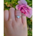 thumbnail image 4 of Opal Heart cut gemstone engagement ring 925 sterling silver Promise gift ring, 4 of 5