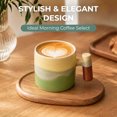 thumbnail image 3 of Unique Bargains 2.5oz Ceramic Espresso Cups with Wooden Handle Porcelain Espresso Shot Cups Set of 2 Demitasse Cups for Coffee or Tea Earthy Color, 3 of 7