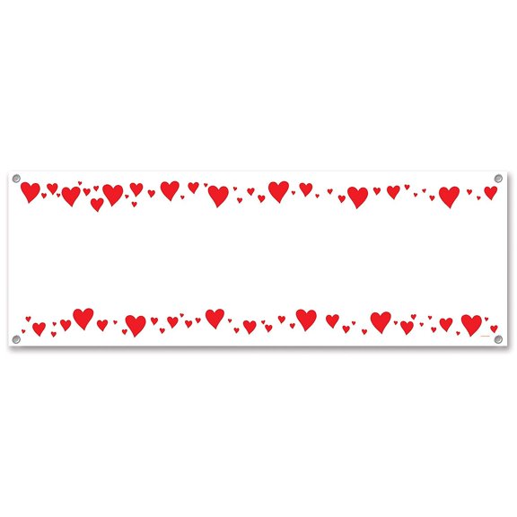 Beistle 5' x 21" Hearts Sign Banner 3/Pack 70355