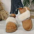 thumbnail image 4 of IUJSOY Womens Slippers Platform Memory Foam Fuzzy Slippers Winter Warm Plush Slip on House Shoes, 4 of 9