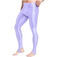thumbnail image 4 of iefiel Leggings de Sport Brillants pour Hommes, Yoga, Course, Compression, Violet A L, 4 of 6