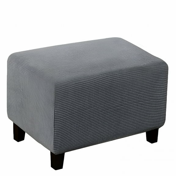 AUQ Stretch Ottoman Cover Square Ottoman Slipcover Furniture Folding Storage Stool Furniture Soft Slipcover with Elastic Bottom