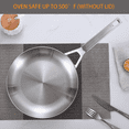 thumbnail image 3 of DELARLO 12-Inch Tri-Ply Stainless Steel Frying Pan with Lid, Oven Safe, Induction Suitable, 3 of 6