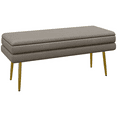 thumbnail image 1 of HOMCOM Banc de Bout de Lit, Banc de Chambre Rembourré avec Rangement Beige, 1 of 10