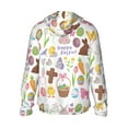 thumbnail image 3 of Uemuo Happy Easter1 Pattern Women's Full Zip UPF 50+ Sun Protection Hoodie Jacket Long Sleeve Sun Shirt Hiking Outdoor Performance with Pockets-3X-Large, 3 of 9