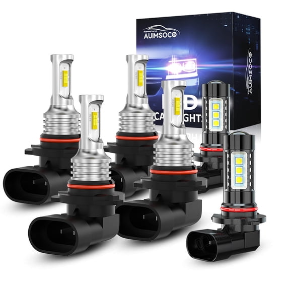 For Ford Explorer 2002 2003 2004 2005 6Pcs 8000 Lumens White 6000k LED Headlights Bulbs, Hi-Lo Beam Fog Lights Combo 9005 9006 H10 KIT, Canbus No Error High Power Lamps, Plug-N-Play