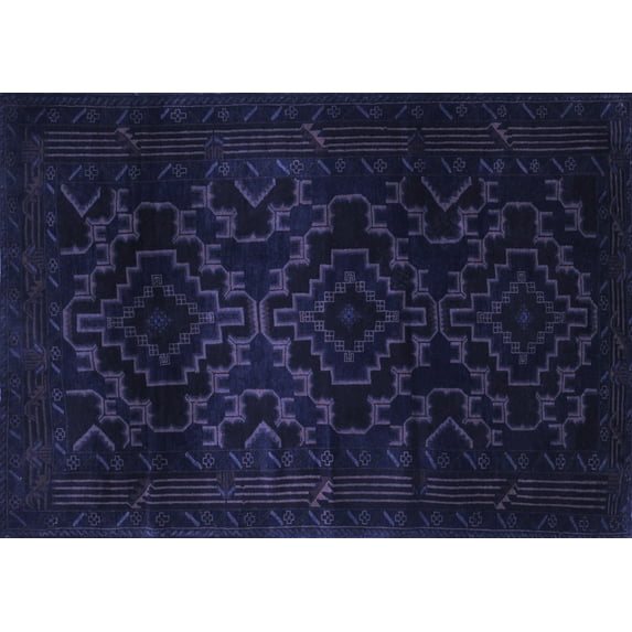 Ahgly Company Indoor Rectangle Persian Blue Traditional Area Rugs, 8' x 10'
