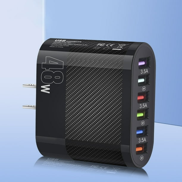 Cargadores de pared de 6 puertos Adaptador de cargador USB ligero para iPhone 14 13 12 Huawei