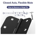 thumbnail image 4 of 3 Pack Rounded Matte Black Door Hinges, 3.5 x 3.5 Inch Hinges with 5/8" Corners, Durable and No Squeak Hinges, for Home Interior, Exterior Doors and Use, 4 of 9