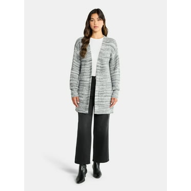 Time and Tru Women’s and Women’s Plus Super Soft Longline Cardigan Sweater, Lightweight, Size XS-4X