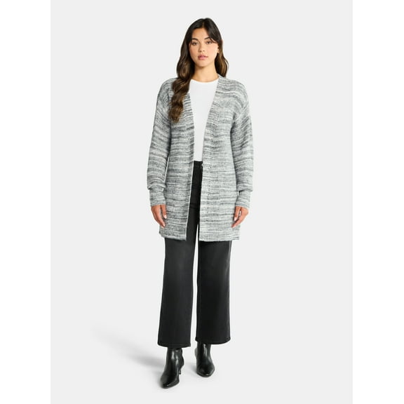 Time and Tru Women’s and Women’s Plus Super Soft Longline Cardigan Sweater, Lightweight, Size XS-4X