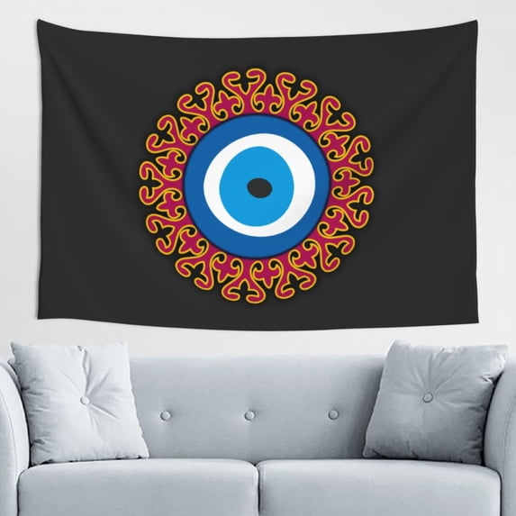 DouZhe Nazar Amulet Blue Eye Tapestry Wall Hanging Tapestries Dorm Room Home Decor, 60" x 40"