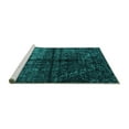 thumbnail image 2 of Ahgly Company Machine Washable Indoor Rectangle Abstract Turquoise Blue Modern Area Rugs, 8' x 10', 2 of 4