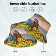 thumbnail image 5 of Daiia Horse Sunflowers Pattern Bucket Hat - Trendy Cotton Sun Hat for Beach, Golf, Fishing - Fun Outdoor Vacation Boonie for Men and Women, 5 of 9
