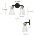 thumbnail image 5 of LNC Deferoiry 13.8-in 2-Light Matte Black LED Modern/Contemporary Vanity Light, 5 of 10